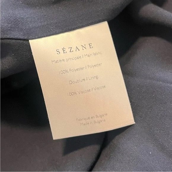 Sézane Mathilde Tie Bow Back Dress in Marine Blue Size FR 38, US 6 - Picture 10 of 11